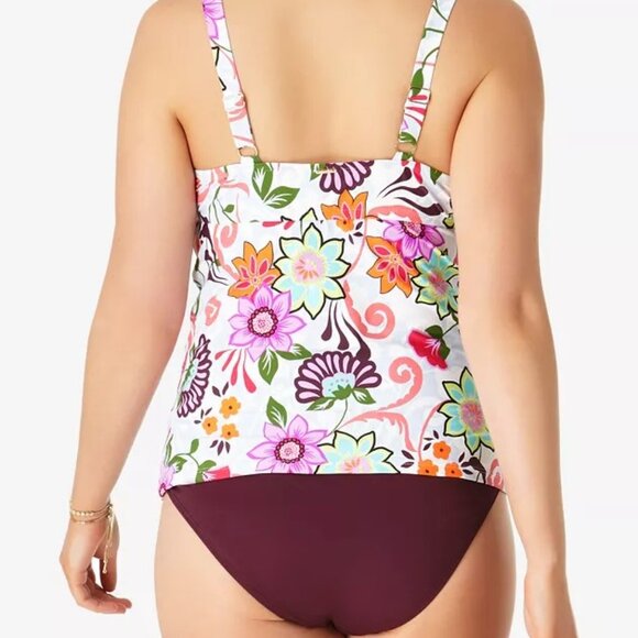 💖Host Pick💖Anne Cole 2 Piece Tankini Underwire Adjustable Straps Floral Sz 16 - Picture 14 of 14